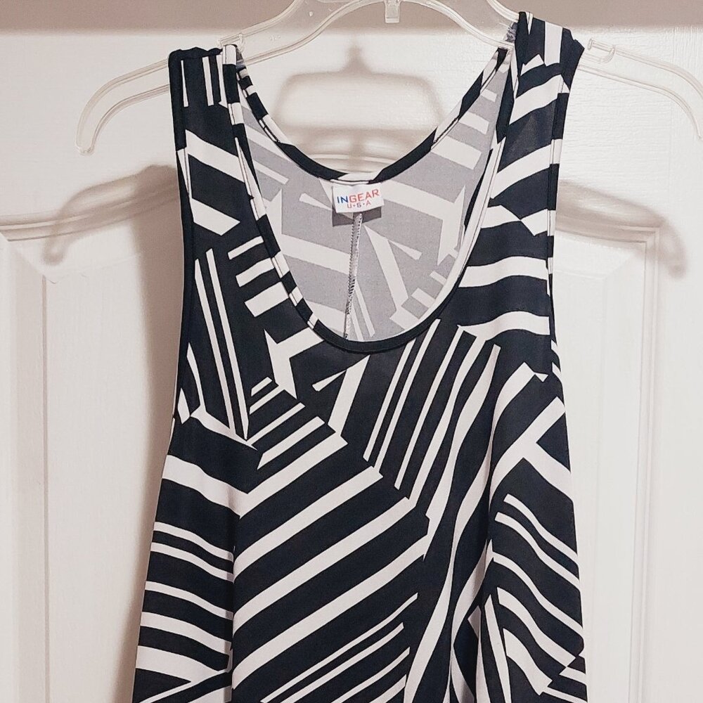 Ingear USA Black & White A-Line Geo Print Dress